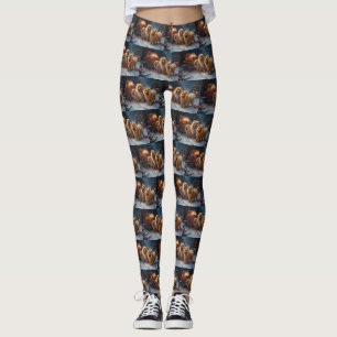 Chow Chow Snöig släde juldekoration Leggings