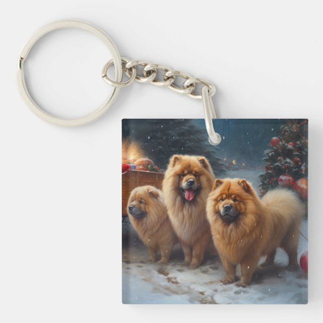 Chow Chow Snowy Sleigh-juldekretet (Framsidan)