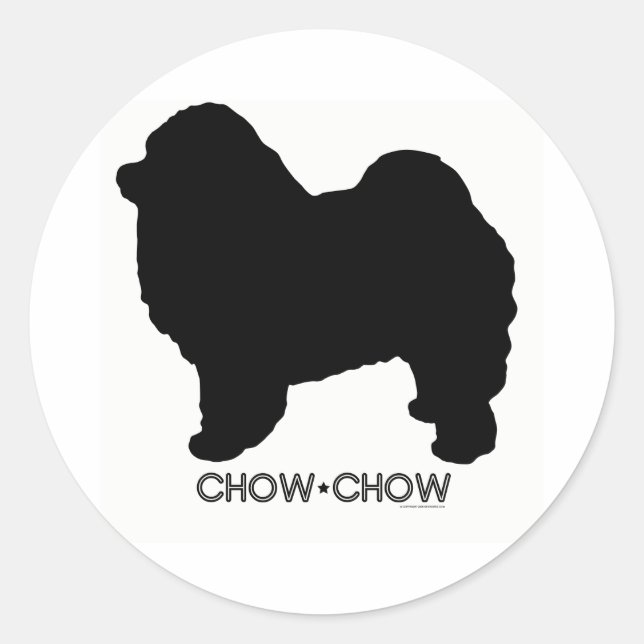 Chow Chow Sticker Runt Klistermärke (Framsida)