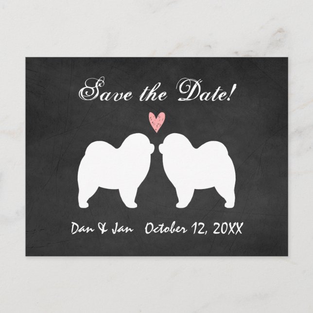 Chow Chow (sträv) Bröllop Save the Date Meddelande Vykort (Framsida)