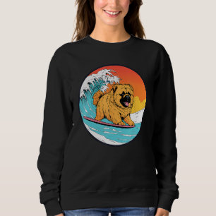 Chow Chow Surfing Rolig hund Beach T Shirt