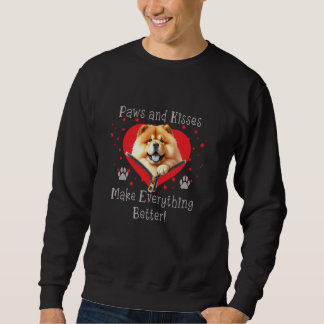 Chow Chow Tassar och Kisses gör allt bättre Lång Ärmad Tröja