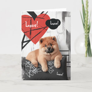 Chow Chow Valentine Card Tack Kort