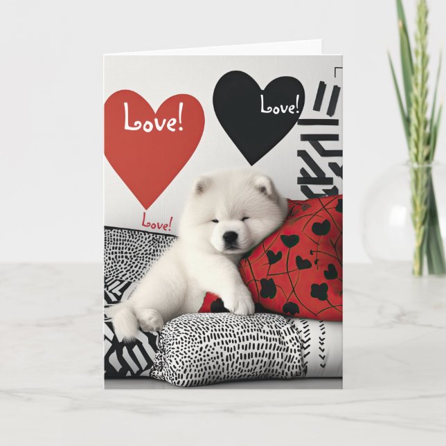 Chow Chow Valentine Card Tack Kort (Framsida)