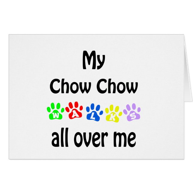 Chow Chow Walks Design Hälsningskort (Framsidan Horizontal)