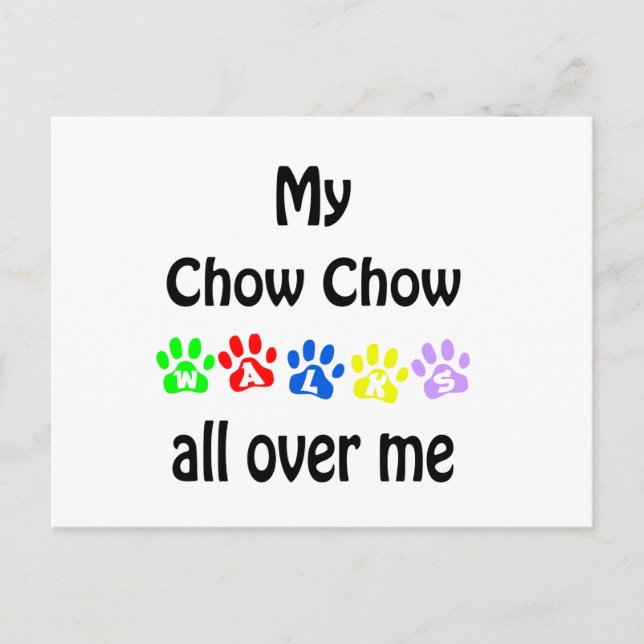 Chow Chow Walks Design Vykort (Framsida)