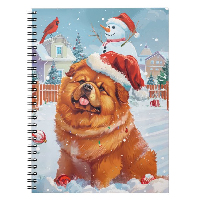 Chow Chow Winter Wonderland jul Joy Anteckningsbok (Framsidan)