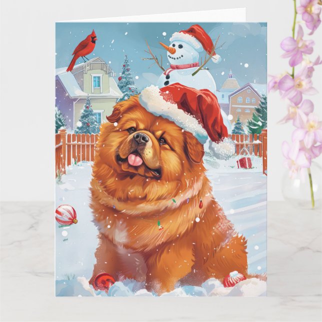 Chow Chow Winter Wonderland jul Joy Kort (Orkide)