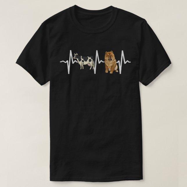 Chow Heartslag Hund älskare  T Shirt (Design framsida)