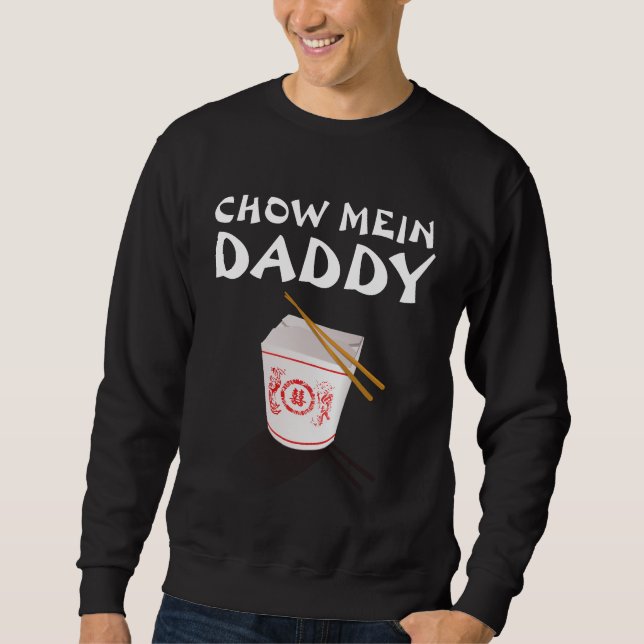CHOW MEIN DADDY PAPPA manar T-SHIRTS Lång Ärmad Tröja (Framsida)