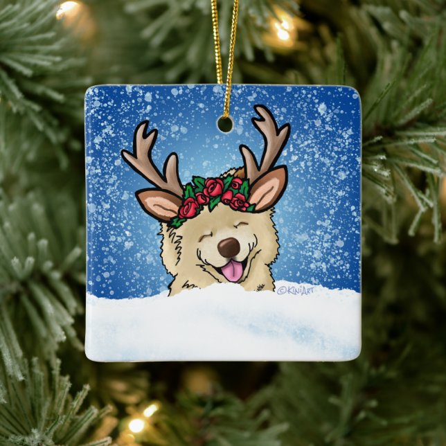 Chow Reindeer Ceramic Ornament (Träd)
