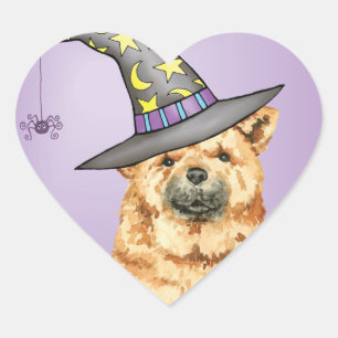 Chow Witch Hjärtformat Klistermärke