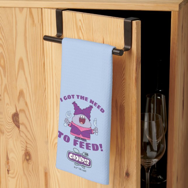 Chowder with Fork and Knivar Kökshandduk (Thirds Fold)