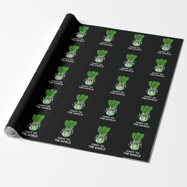 Choy to World Funny Veggie Pun Mörk BG Presentpapper (Utrullad)