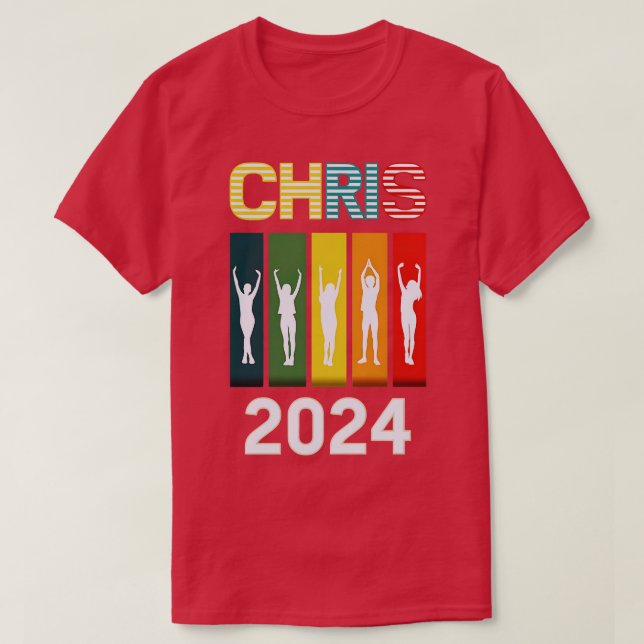 Chris 2024 Chris Personlig First Namn För manar 2 T Shirt (Design framsida)