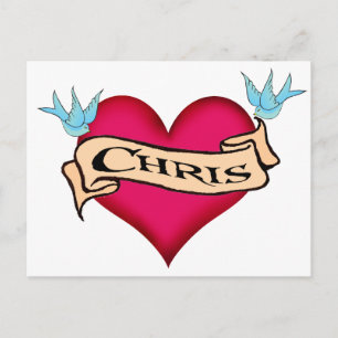 Chris - Anpassningsbar Heart Tattoo T-shirts & Gif Vykort