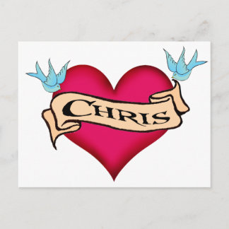 Chris - Anpassningsbar Heart Tattoo T-shirts & Gif Vykort
