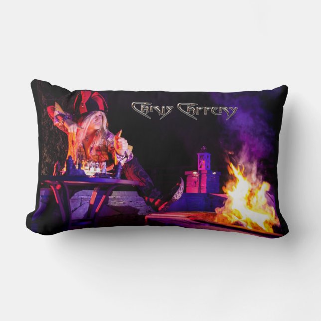 Chris Caffery Jester med Firepit Lumbar Pillow Lumbarkudde (Framsida)