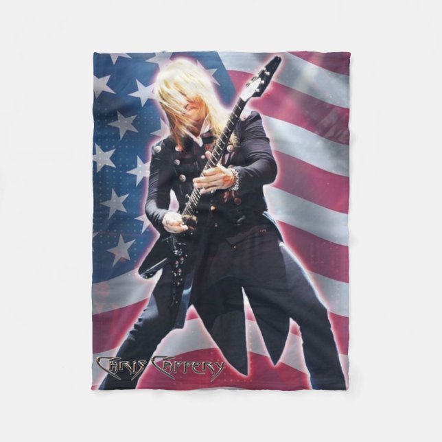Chris Caffery med Flagga Fleece Blanket (Framsidan)