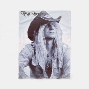 Chris Caffery Porträtt Black & White Fleecefilt