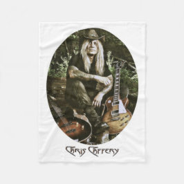 Chris Caffery Sitta med Guitars (oval) Fleecefilt