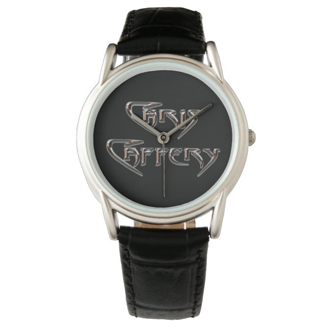 Chris Caffery Watch (svart 2 linjer) Armbandsur (Framsida)