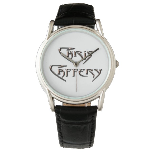 Chris Caffery Watch (vit 2 linjer) Armbandsur (Framsida)