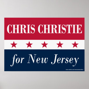 Chris Christie för nytt - jersey Poster