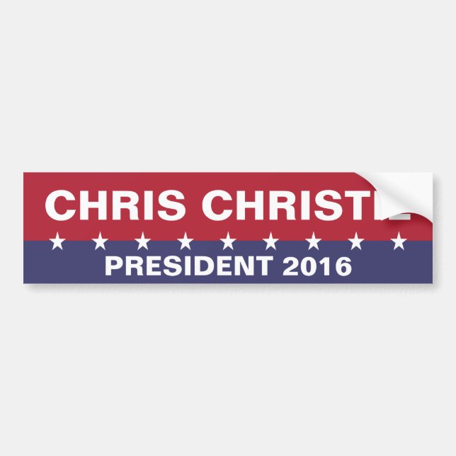 CHRIS CHRISTIE för president 2016 Bildekal (Framsidan)