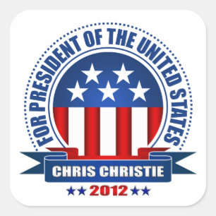 Chris Christie Fyrkantigt Klistermärke