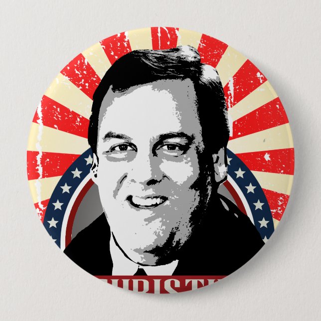 CHRIS CHRISTIE-ID-MÄRKE - .PNG KNAPP (Framsida)