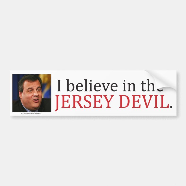 Chris Christie: Jag tror i den Jersey devil.en Bildekal (Framsidan)