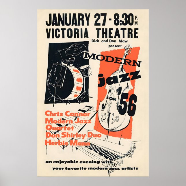Chris Connor - MJQ - Don Shirley - Herbie Mann Poster (Framsidan)