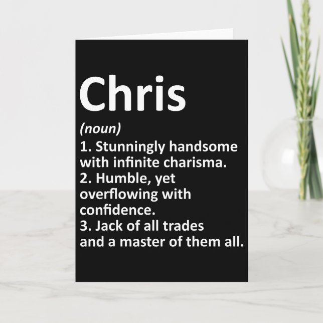 Chris Definition Personlig Namn Funny Birthday Kort (Framsida)