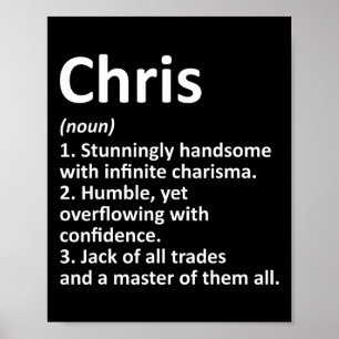 Chris Definition Personlig Namn Funny Birthday Poster