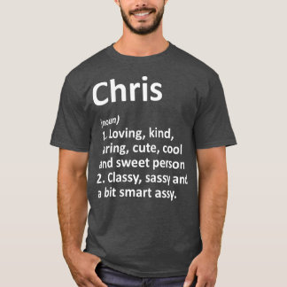 CHRIS Definition Personlig Namn Funny Gift T Shirt