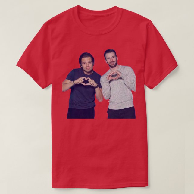 Chris Evans Sebastian Stan Hearts T Shirt (Design framsida)