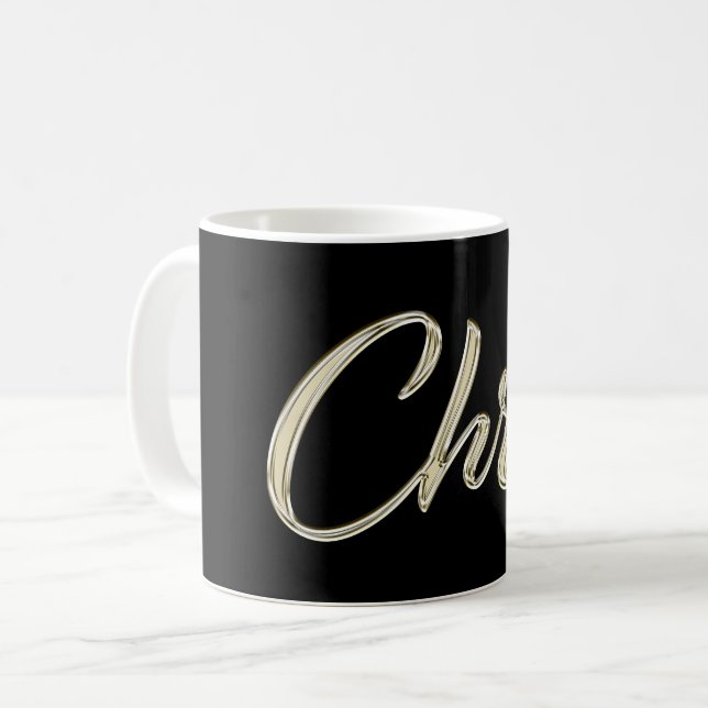 Chris Name whitegold Tasse Teetasse Kaffeetasse Kaffemugg (Framsida vänster)