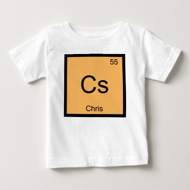 Chris Namn Kemiskt Element Periodiska Systemet T-shirt (Framsida)