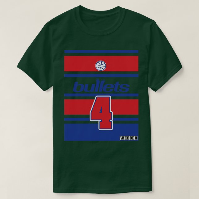Chris Webber Retro Stil Bullets Throwback Jersey T Shirt (Design framsida)