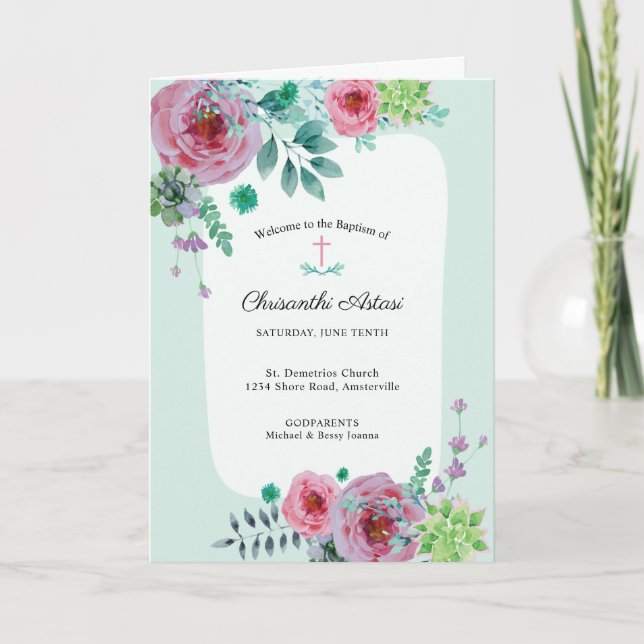 Chrisanthi Grekisk-ortodox Church Baptism Program (Framsida)