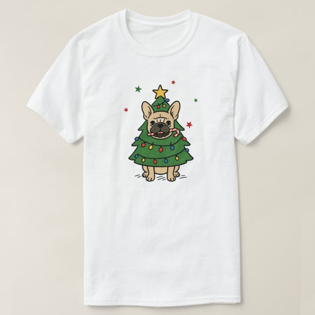 Chrismas french bulldog tshirt t shirt (Design framsida)