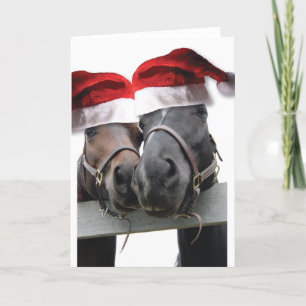 Chrismas-hästar med jultomter helgkort