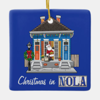 Chrismas i New Orleans Pistol House Julgransprydnad Keramik