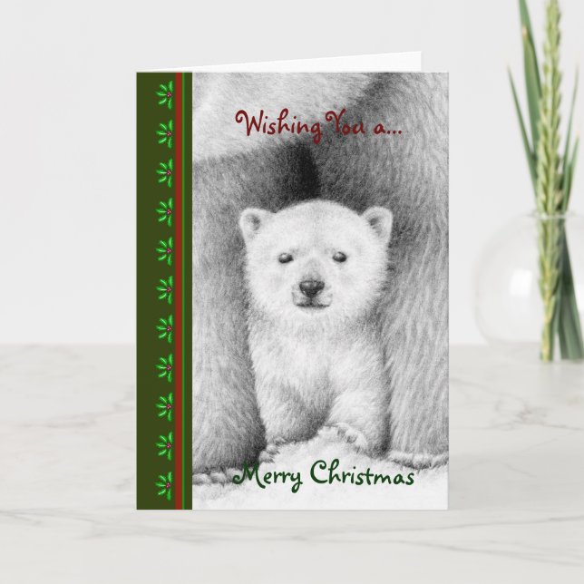Chrismas-kort för polar Bear Unge Helgkort (Framsida)