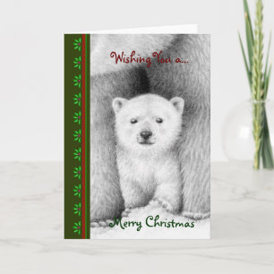 Chrismas-kort för polar Bear Unge Helgkort