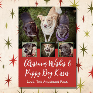 Chrismas Önskemål Multi Photo Hund Collage jul Julkort