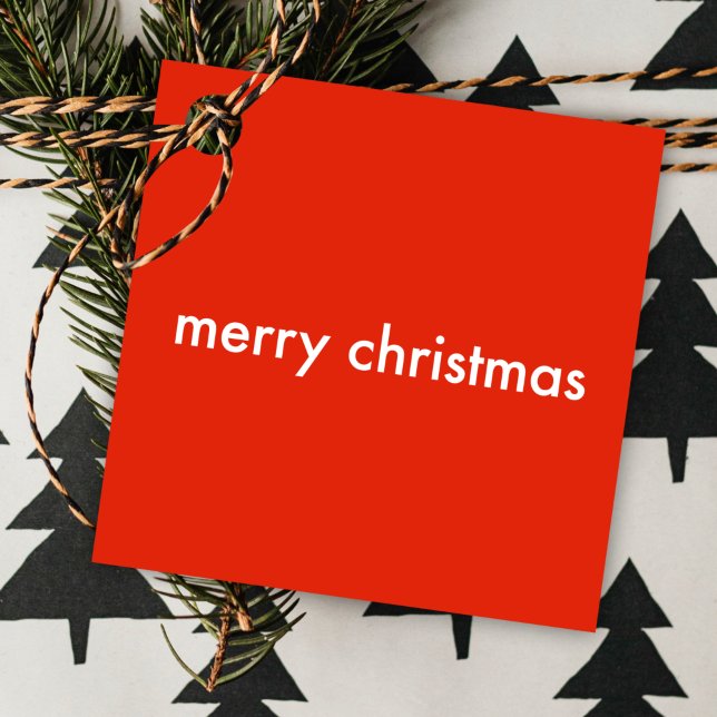 Chrismas Plain | Modern minimal ljusröd Namn Gåvor Etiketter (Skapare uppladdad)