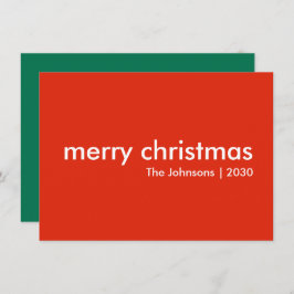 Chrismas Plain | Modern minimal ljusröd Namn Julkort