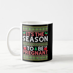Chrismas Ugly Sweaer Gravid Baby Announcemen Xm Kaffemugg